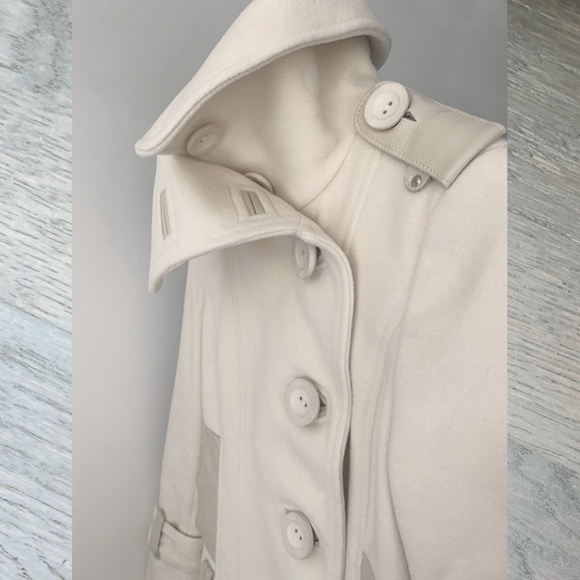Mackage | Wool Cashmere Peacoat Coat with Leather Trims - Picture 8 of 16